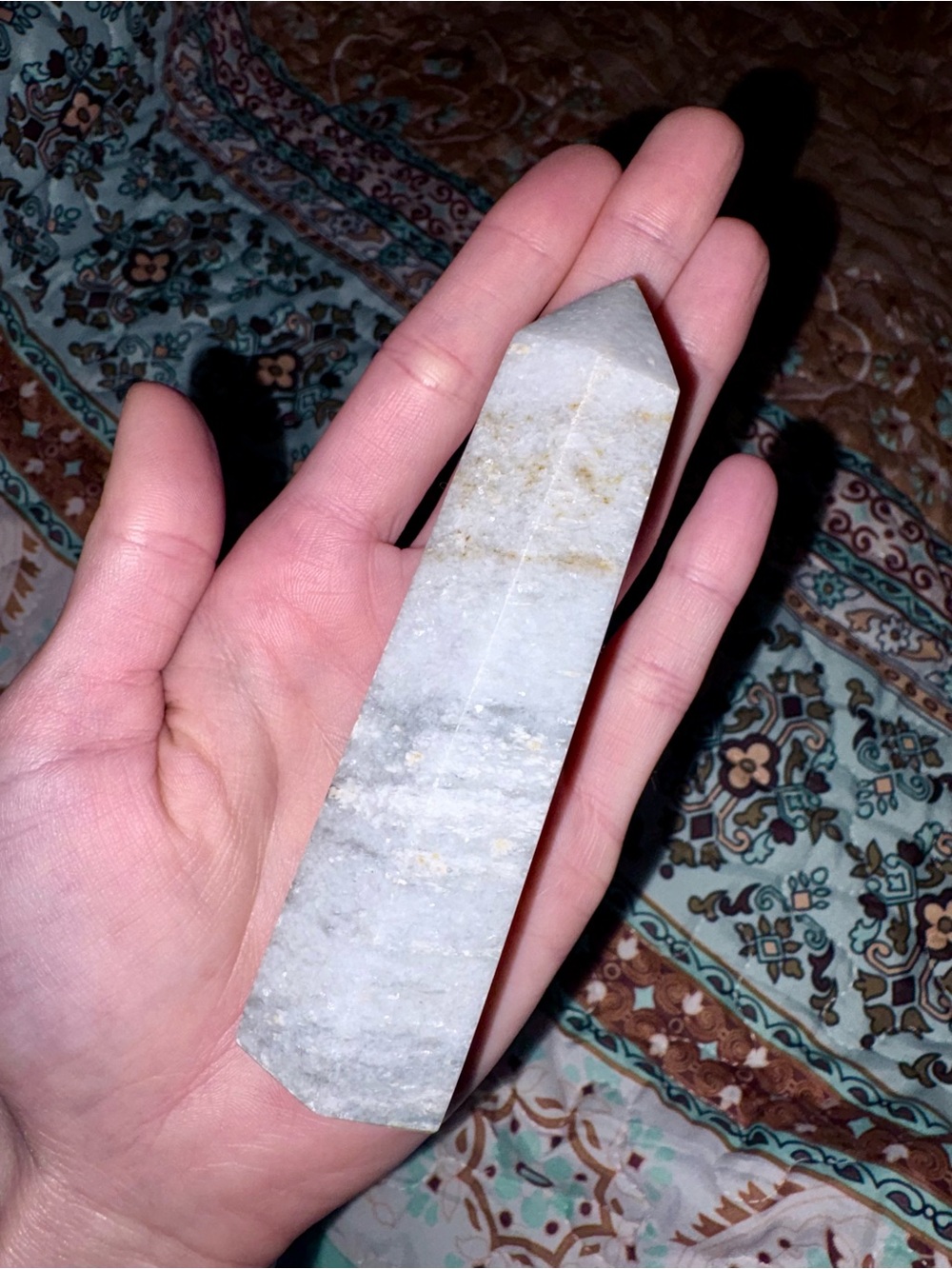 White Quartz Point Crystal Tower